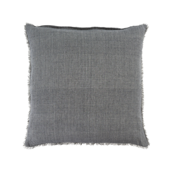 24x24 Lina Linen Pillow Steel Grey