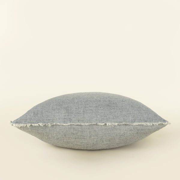 24x24 Lina Linen Pillow Navy Stripe
