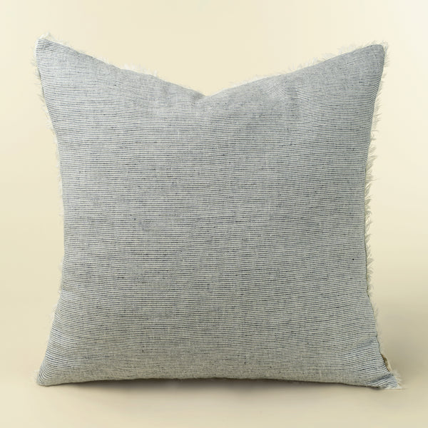 24x24 Lina Linen Pillow Navy Stripe