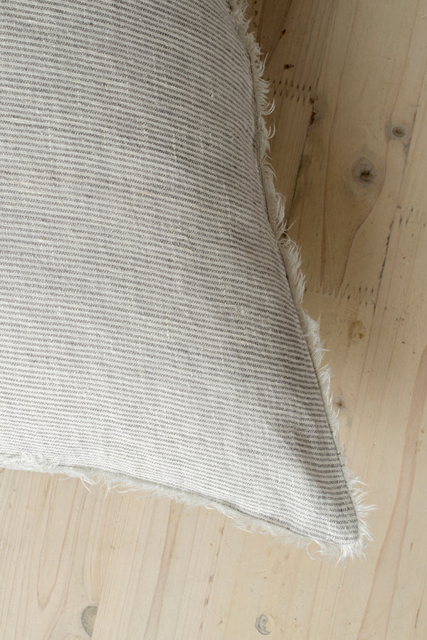 24x24 Lina Linen Pillow Grey Stripe