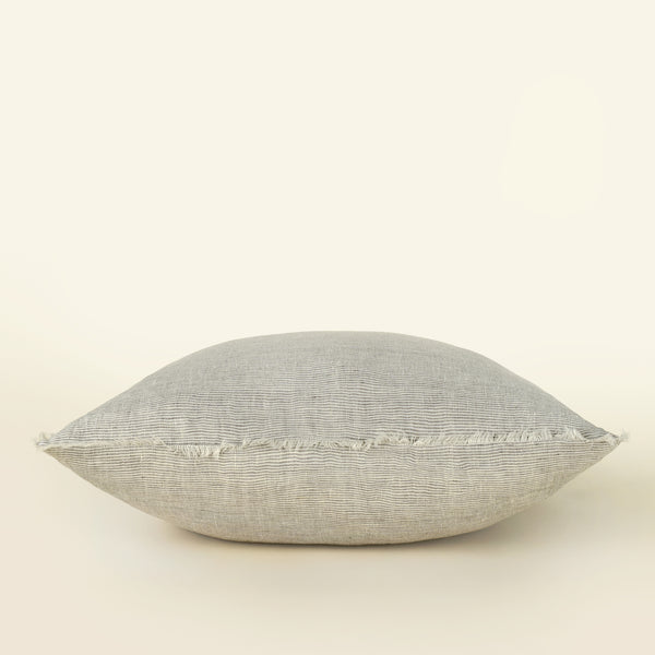 24x24 Lina Linen Pillow Grey Stripe