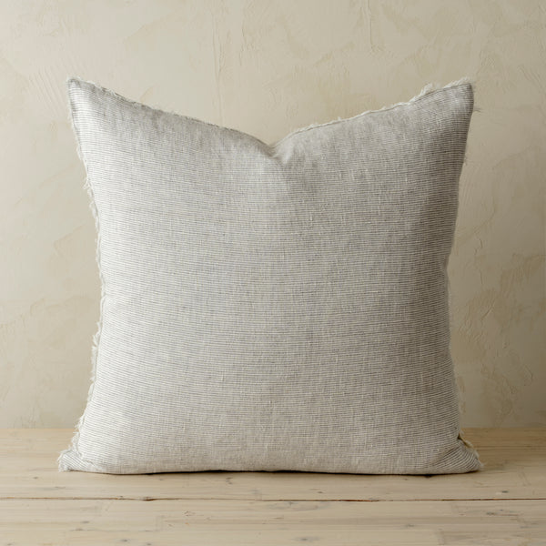 24x24 Lina Linen Pillow Grey Stripe