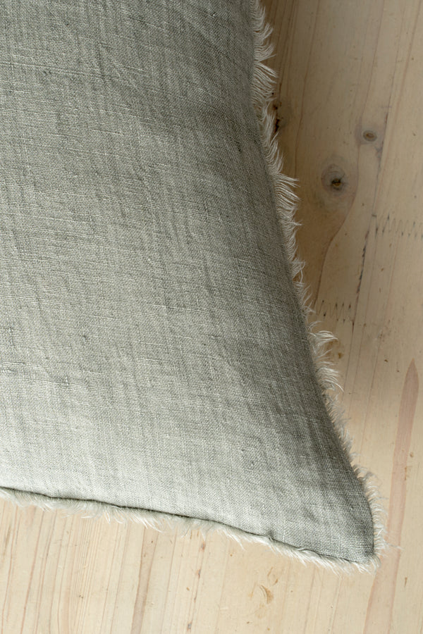 24x24 Lina Linen Pillow Flint Grey