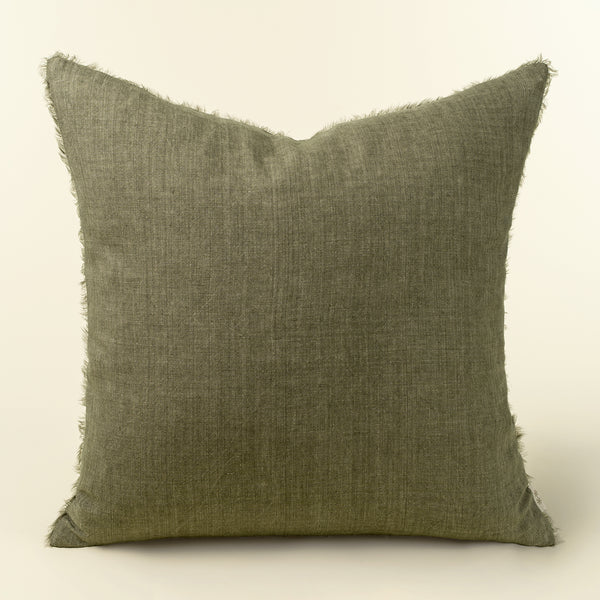24x24 Lina Linen Pillow Olive
