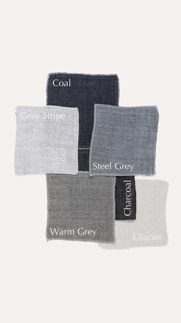 24x24 Lina Linen Pillow Charcoal