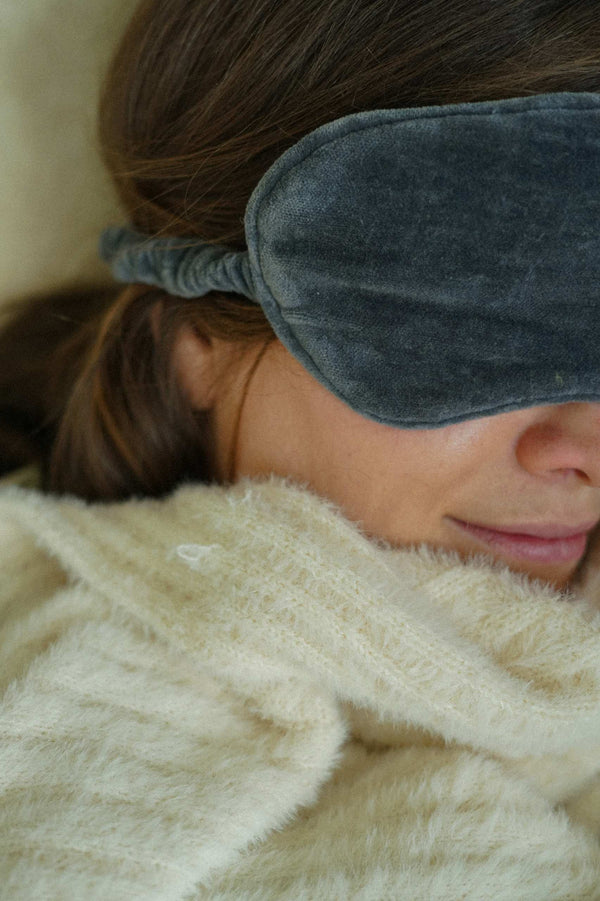 Velvet Eye Mask, Blue Graphite