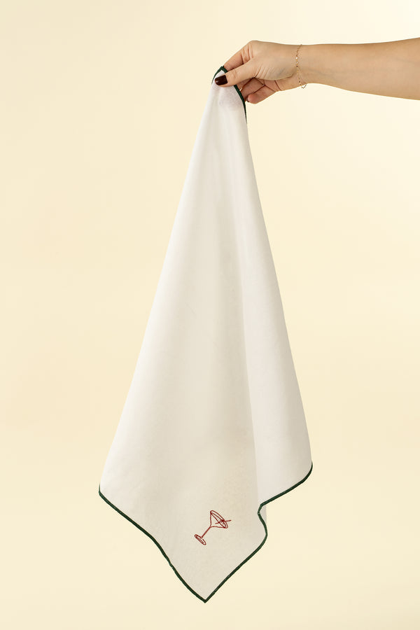 Holiday Toast Embroidered Napkins S/4