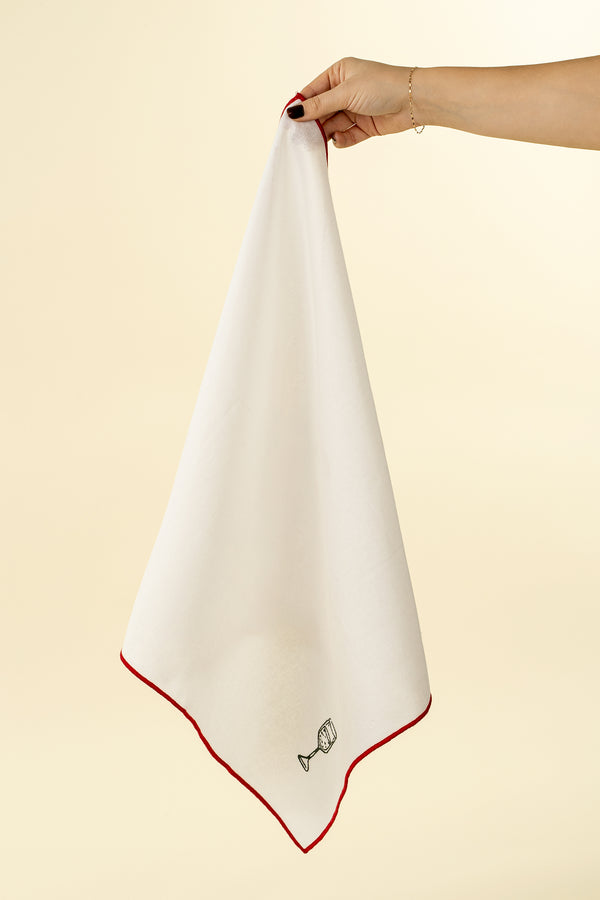 Holiday Toast Embroidered Napkins S/4