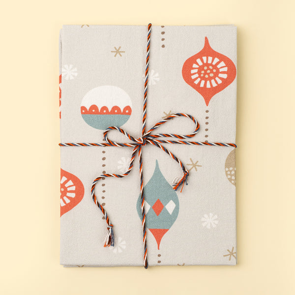 Festive Baubles Flour Sack Tea Towels S/2