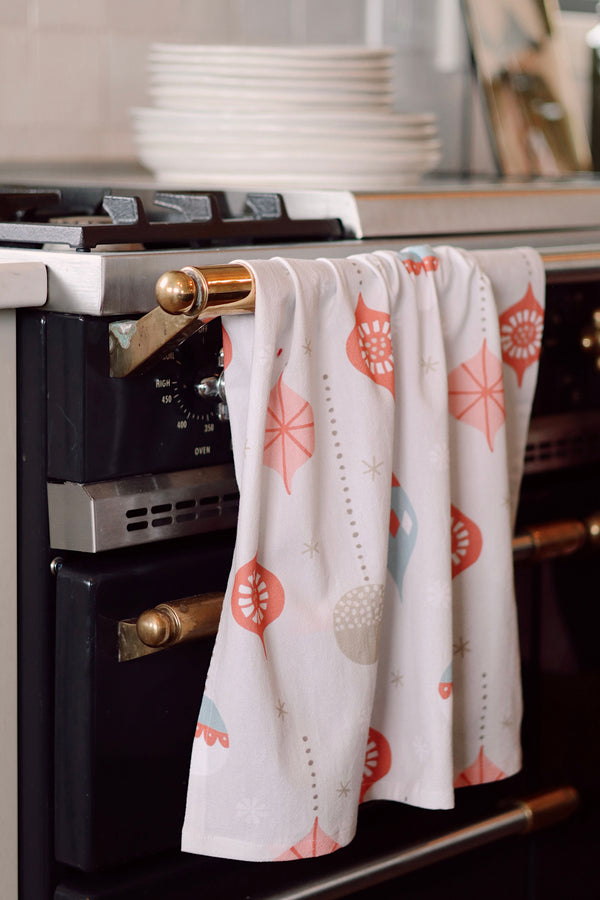 Festive Baubles Flour Sack Tea Towels S/2