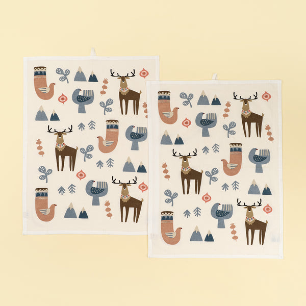 Nordic Noel Flour Sack Tea Towels S/2