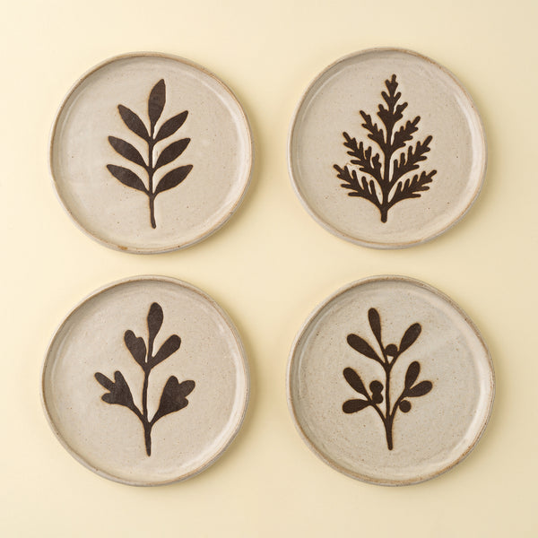 Pressed Botanical Dishes S/4