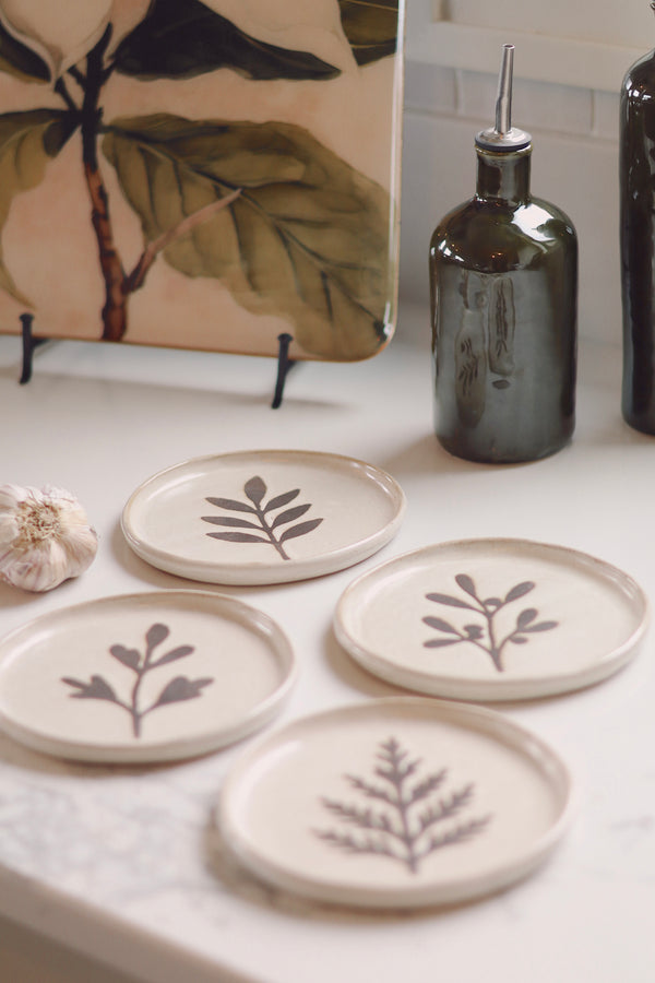 Pressed Botanical Dishes S/4
