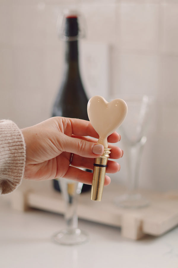 Enamelled Heart Bottle Stopper