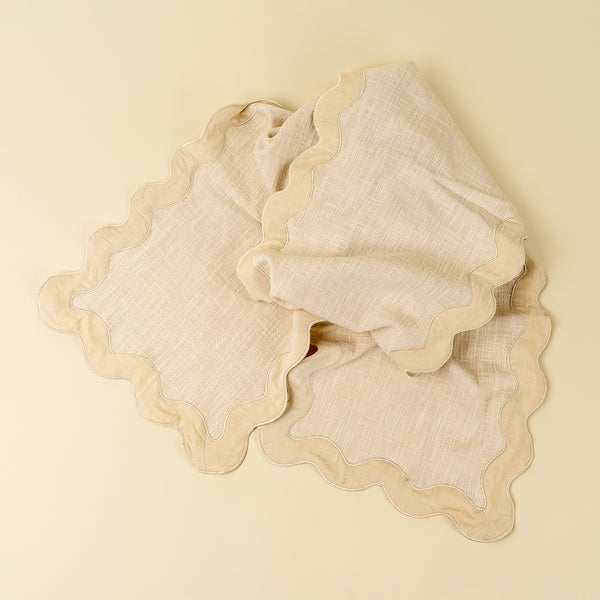 Velvet Scallop Runner - 108"L, Ivory