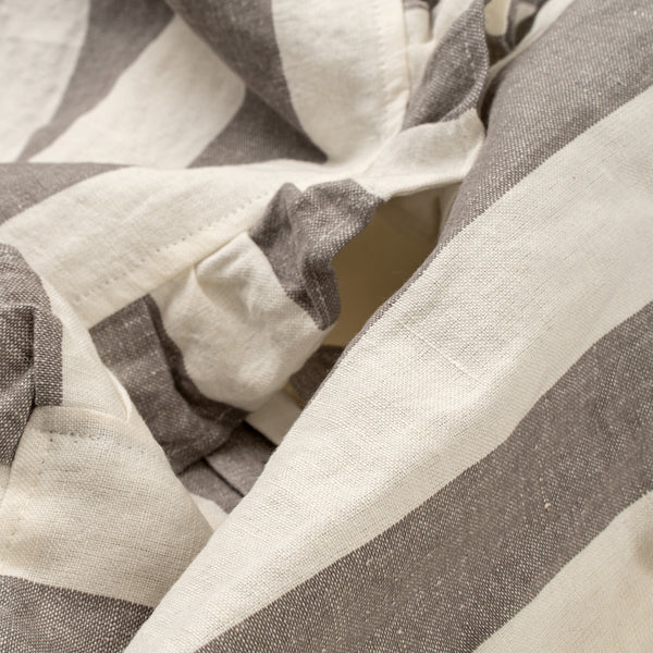 Ruffle Thick Stripe Table Runner - 112"L, Grey