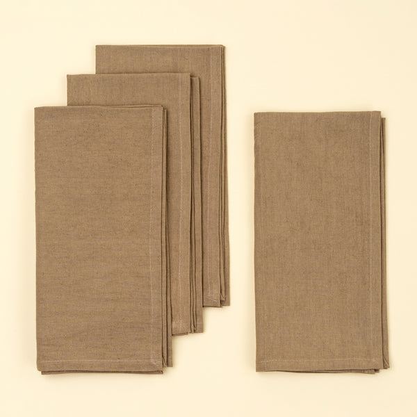 Calla Cotton Napkins S/4, Truffle