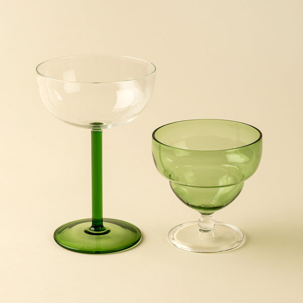 Aura Coupe Glass, Green