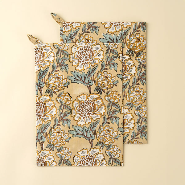 Lirien Block Print Tea Towels S/2