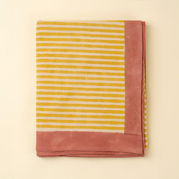 Sun Stripe Block Print Tablecloth