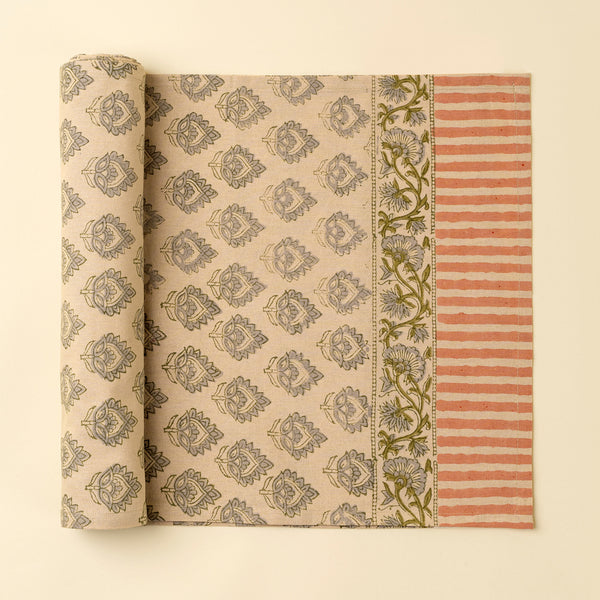 Ritika Block Print Table Runner - 108"L