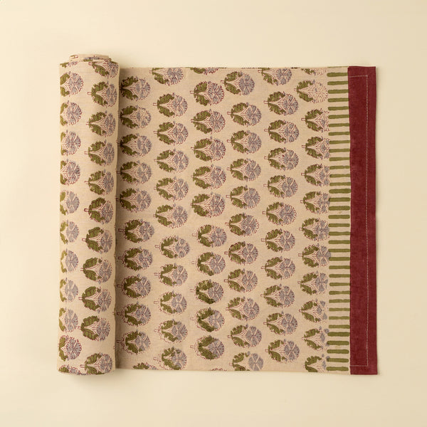 Nandini Block Print Table Runner - 108"L