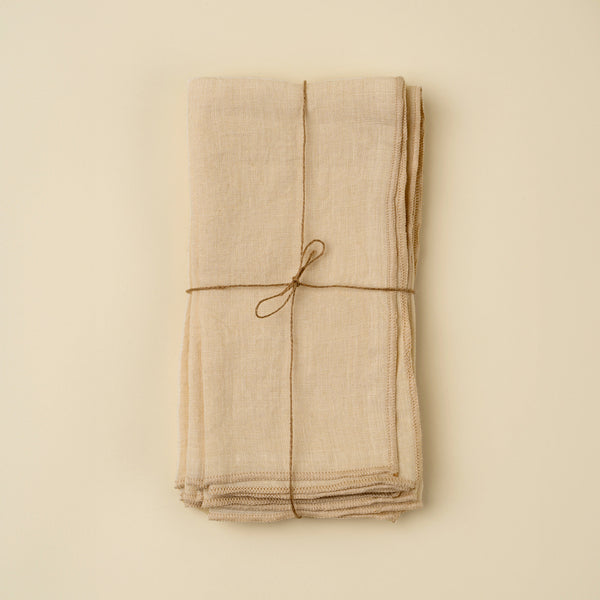 Stonewashed Linen Napkins S/4, Cream