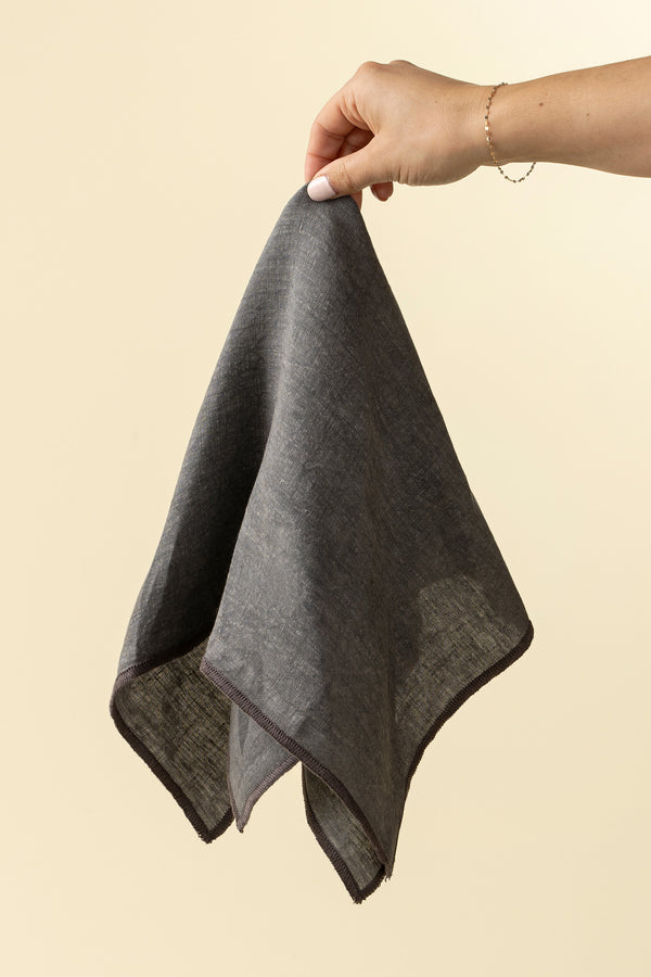 Stonewashed Linen Napkins S/4, Slate Blue