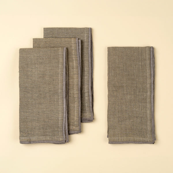 Stonewashed Linen Napkins S/4, Grey