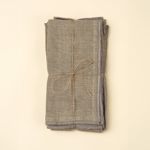 Stonewashed Linen Napkins S/4, Grey