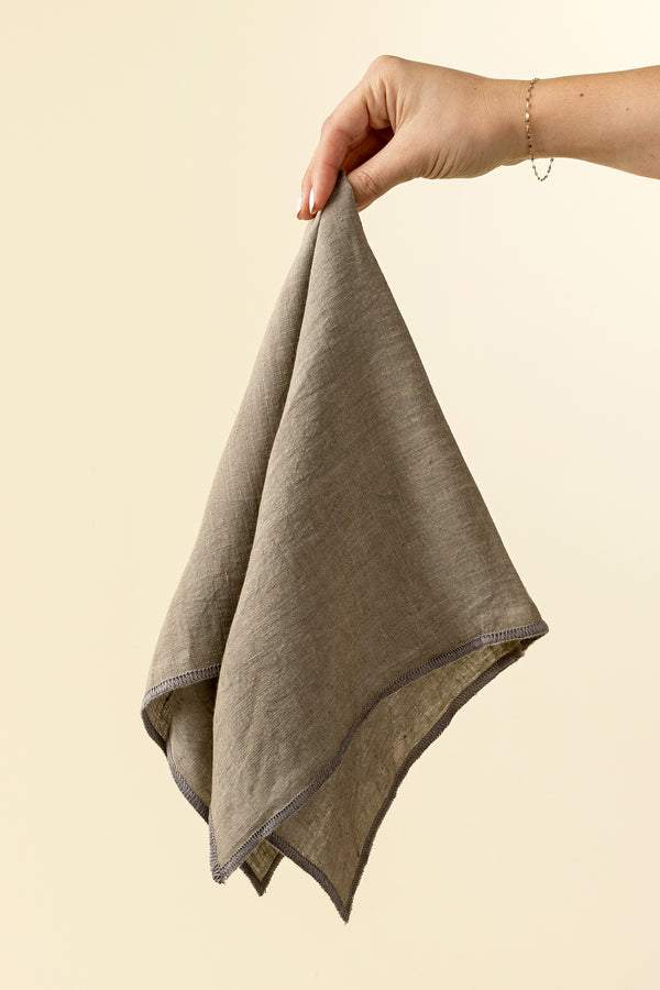 Stonewashed Linen Napkins S/4, Grey