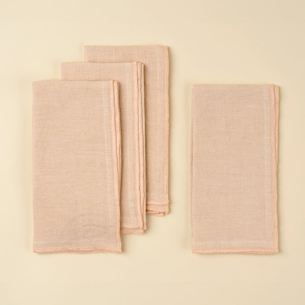 Stonewashed Linen Napkins S/4, Pale Pink
