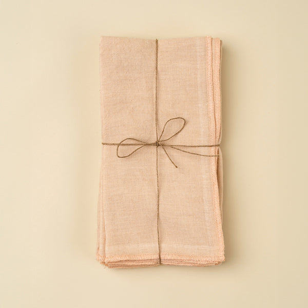 Stonewashed Linen Napkins S/4, Pale Pink
