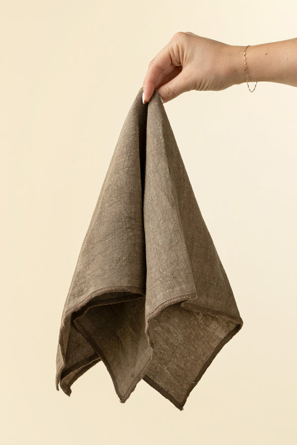 Stonewashed Linen Napkins S/4, Dusky Green