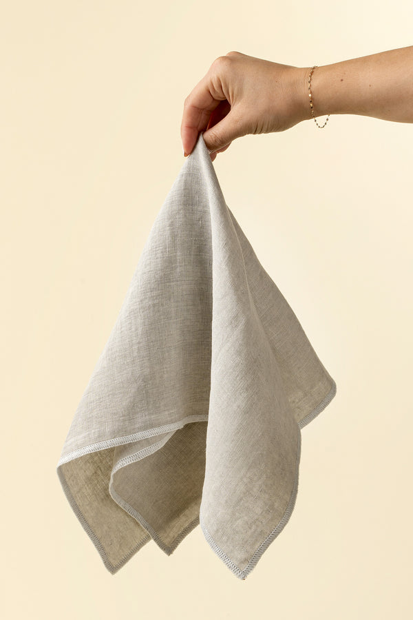 Stonewashed Linen Napkins S/4, Light Grey