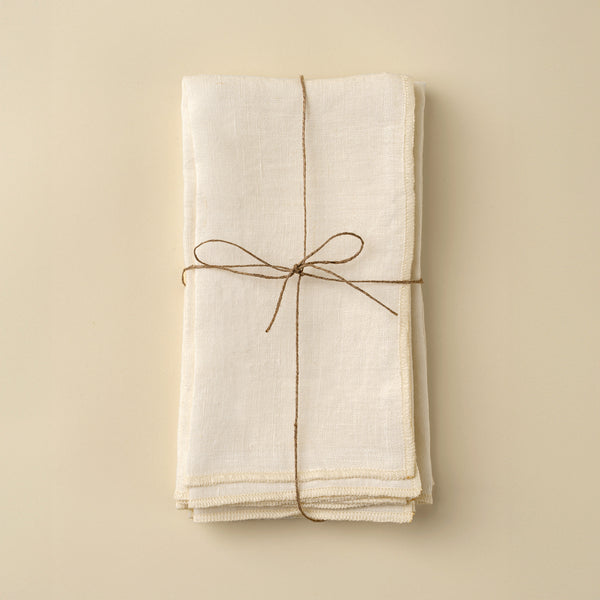 Stonewashed Linen Napkins S/4, Ivory