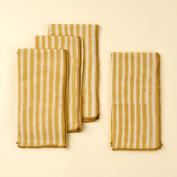 Sun Stripe Block Print Napkins S/4