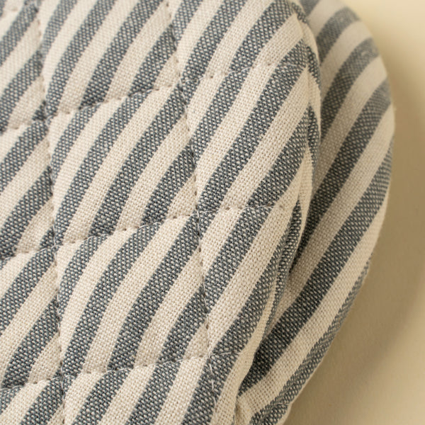 Hampton Stripe Oven Mitt, Slate Grey