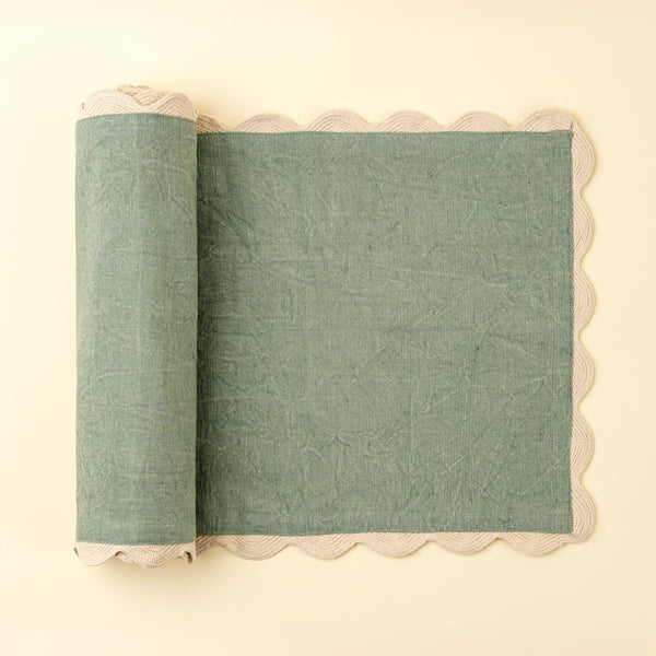 Rick Rack Table Runner, Green - 108"L