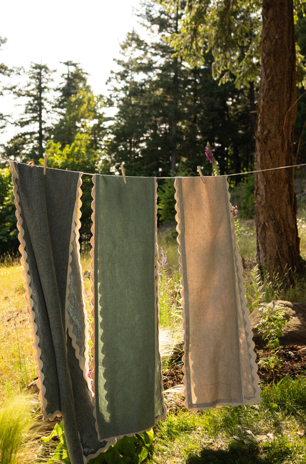 Rick Rack Table Runner, Green - 108"L