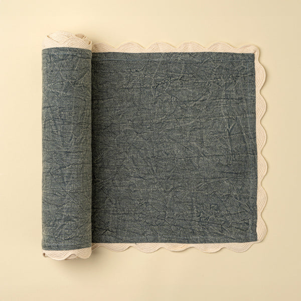 Rick Rack Table Runner, Blue - 108"L