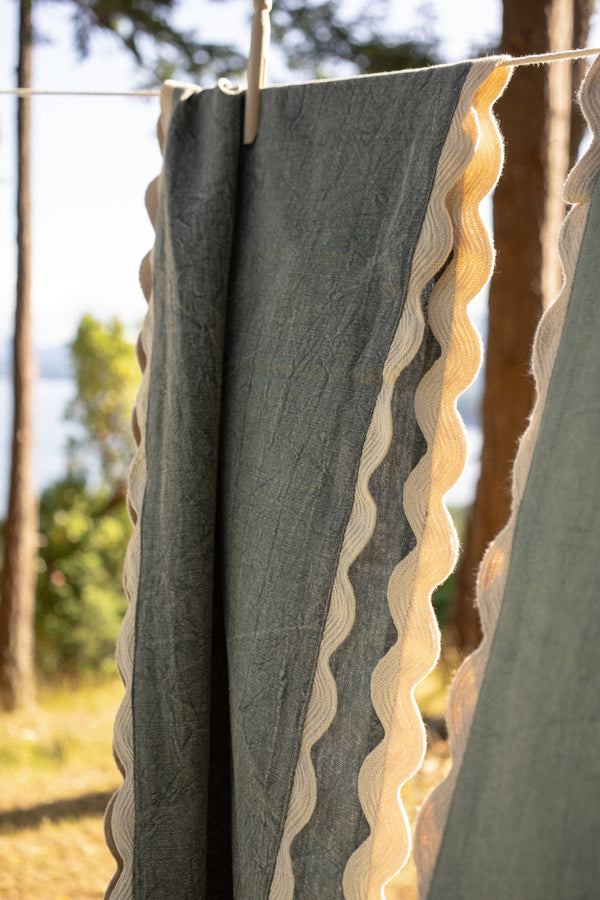 Rick Rack Table Runner, Blue - 108"L