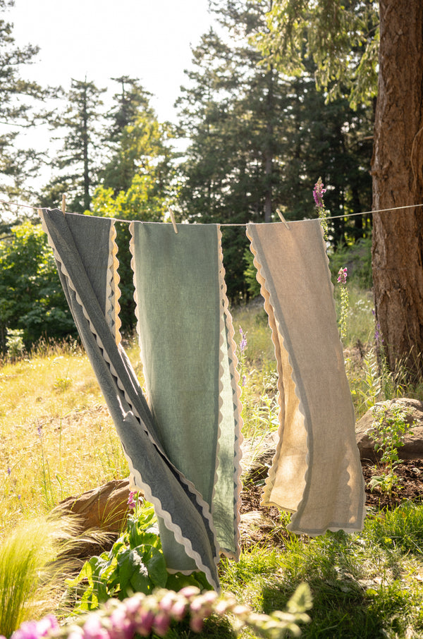 Rick Rack Table Runner, Blue - 108"L