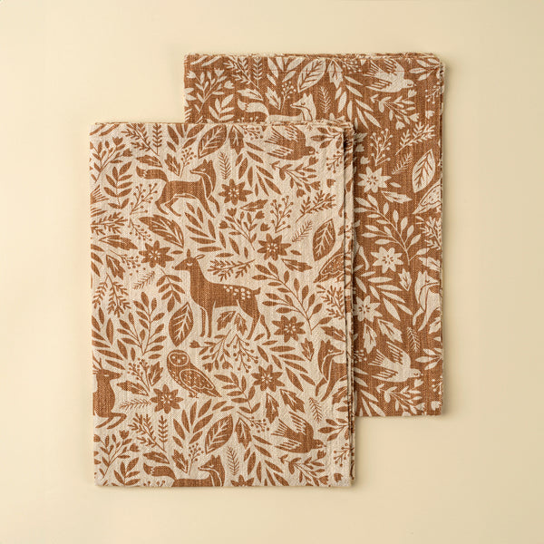 Wildwood Tea Towels S/2, Tawny