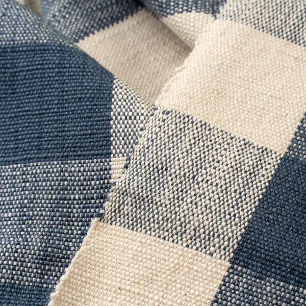 Grace Gingham Table Runner - 108"L, Dark Blue