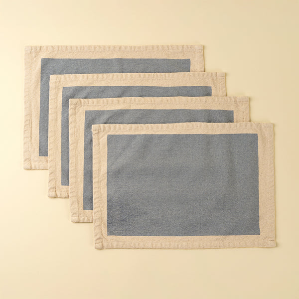 Canvas Placemats S/4, Light Blue