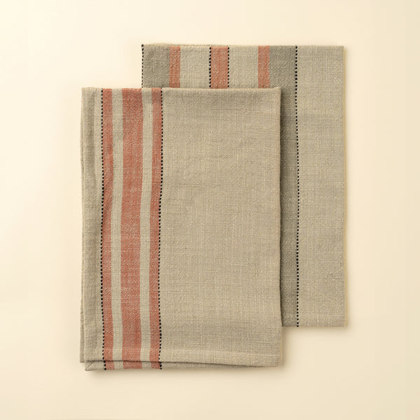 Lea Woven Stripe Tea Towels S/2