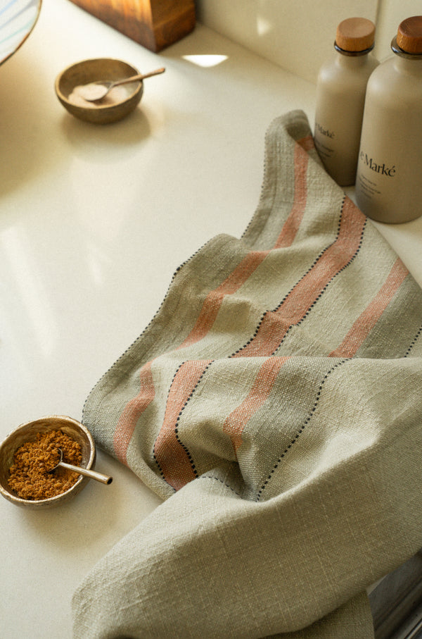Lea Woven Stripe Tea Towels S/2