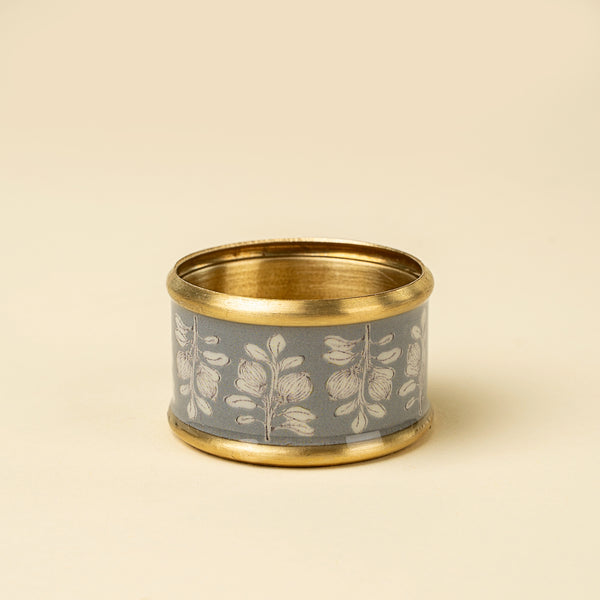 Arbor Enameled Napkin Ring, Grey