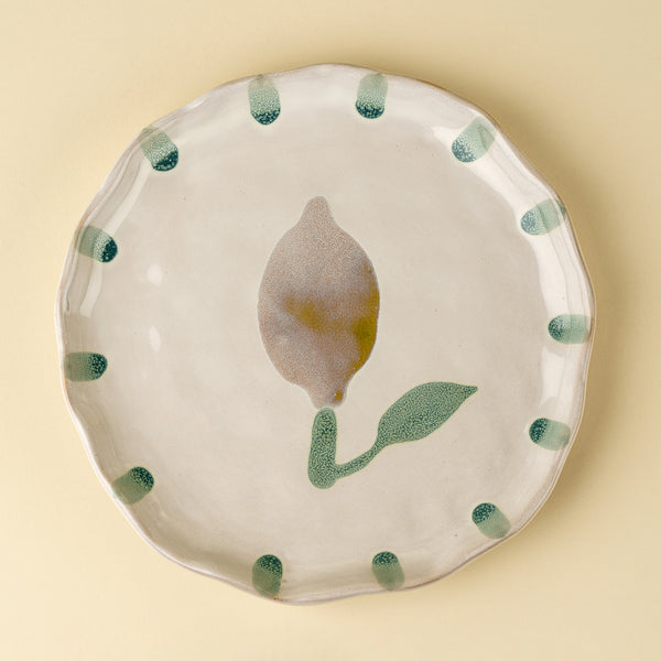Painted Petals Plate L, Lemon